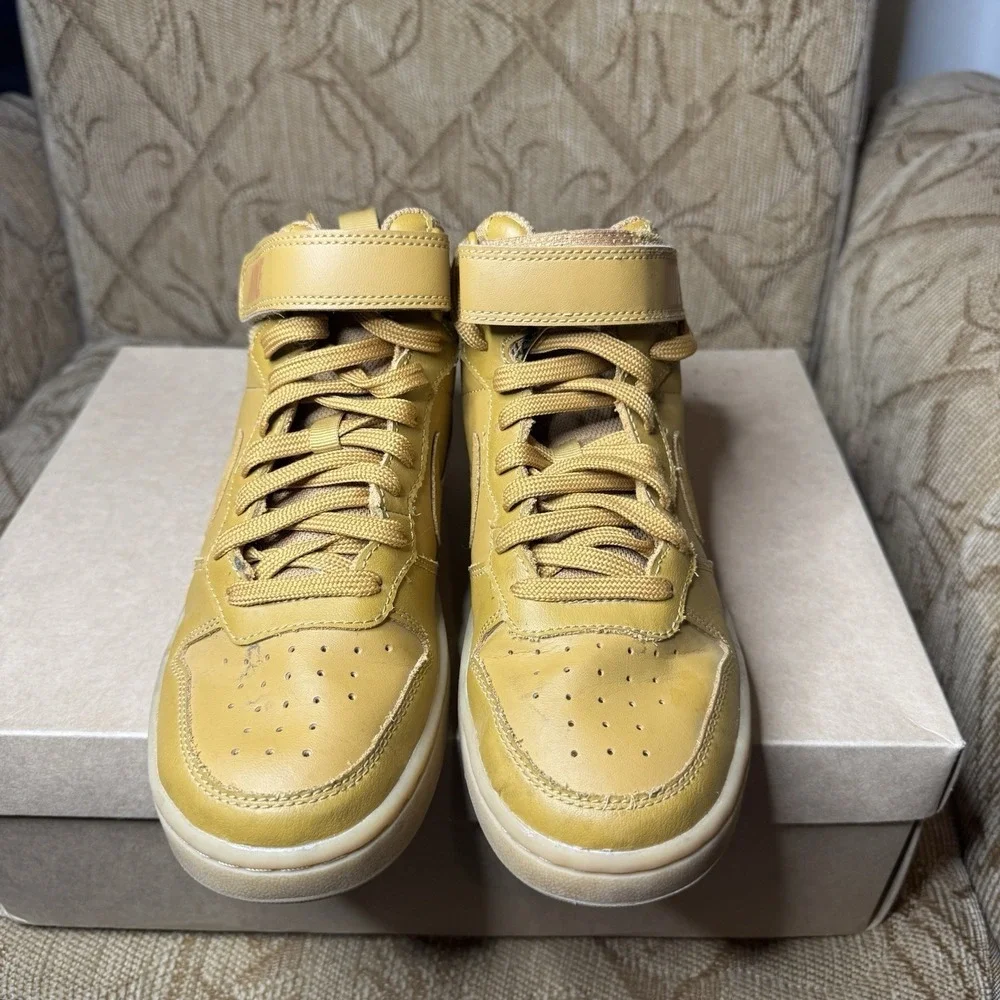 Nike Court Borough Mid 2‎ GS Wheat Shoes CD 7782-701 Kids Size 5Y Sneakers